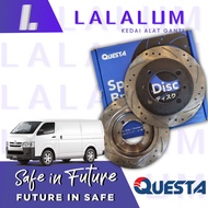 QUESTA JAPAN -HIACE KDH200- ROTOR DISC FRT RR RACING DRILLED & SLOTTED 1 PAIR 1YW 285MM