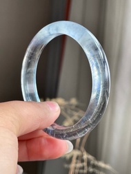 天然海藍寶冰透爆閃手鐲    圈口 53mm