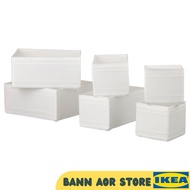 Organizer Box 6 Cloth Boxes White