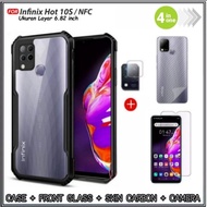 PAKET 4IN1 Case Infinix Hot 10S NFC Soft Hard Transparnt Casing Cover