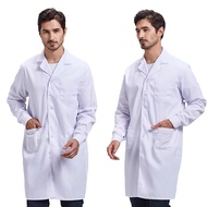 Carlanisa Lab Coat Long Sleeve Lab Coat White White Coat Lab Gown White Laboratory Gown White Coat D