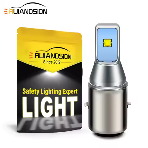 Ruiandsion H6M BA20D LED Headlight Bulb with Non-Polarity Design 6-24V Hi/Lo Beam 6000K White Car Au
