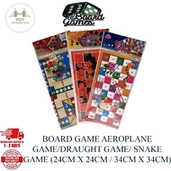 BOARD GAME AEROPLANE GAME/DRAUGHT GAME/ SNAKE GAME (24CM X 24CM / 34CM X 34CM)