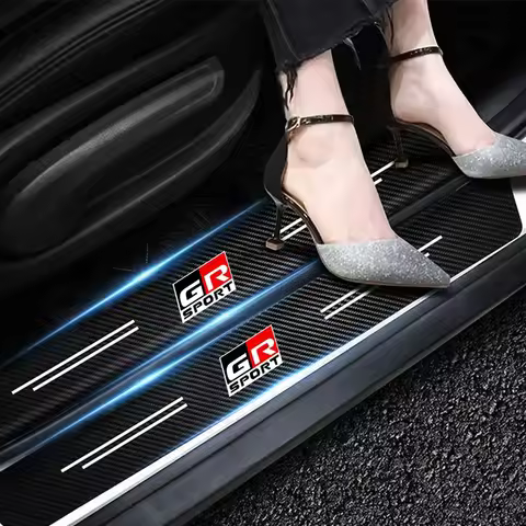Car Sill pedal Rear Bumper Protection Stickers For GR Sport Gazoo Racing Yaris 86 Corolla Hilux Supr