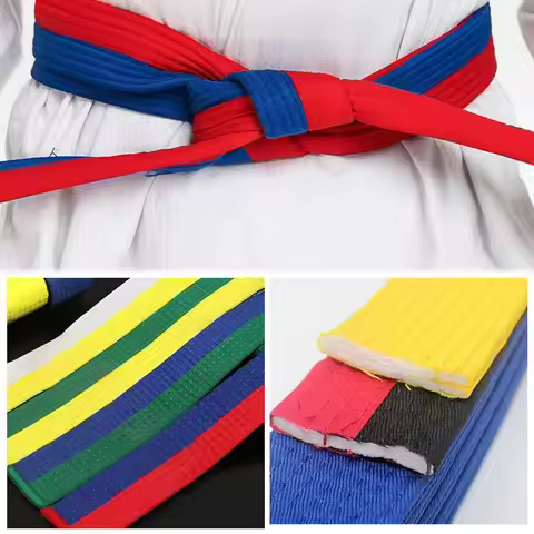 1Pcs TKD Aikido Uniform Taekwondo Belt Polyester Cotton Easy Fasten Judo Karate Ranking Waistband Co