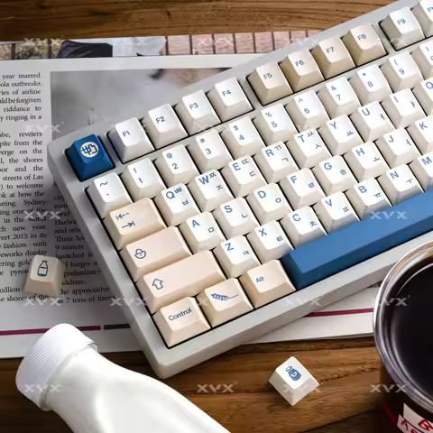 XVX Milky white pbt dye sublimation keycap cherry Cream keycaps Korean 75% for cherry mx mechanical 