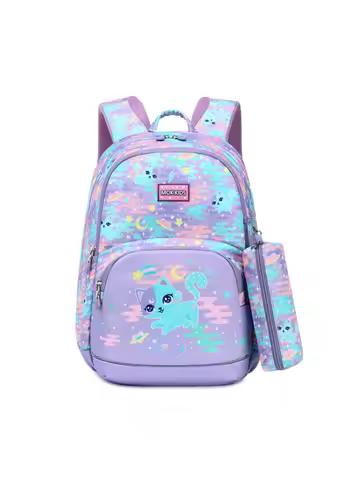 MOK New Primary School Bag 1-3-6 Grade Girls Lightweight Backpack Children's Pencil Bag Set