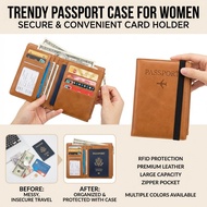 【RFID Protected】 Women's RFID Passport Holder Multifunctional Card Document Holder Women/Passport Ho