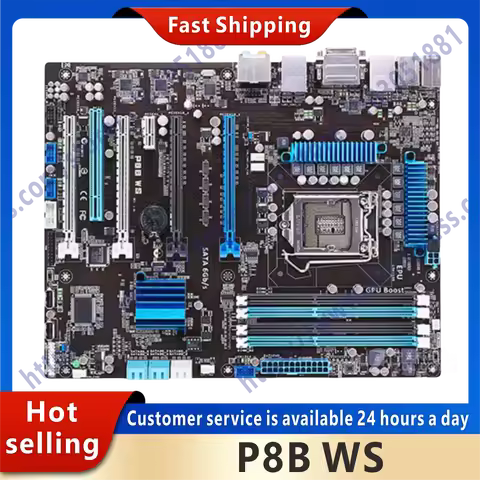 NEW Used P8B WS motherboard 1155 DDR3 supports Xeon E3 1230 V2 processor C206 DVI USB3.0 SATA3 ATX P