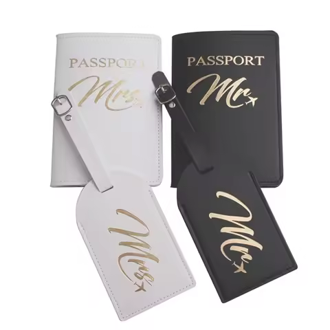 4PCS/Set MR MRS Passport Cover Luggage Tag Couple wedding Passport Case Letter Passport Holder Walle