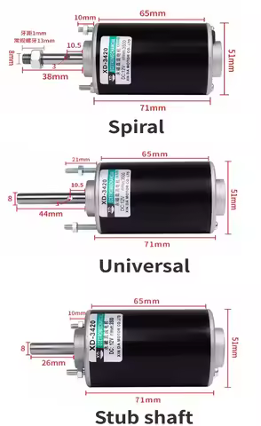 XD-3420 30W High Torque DC Motor 12V/24V Permanent Magnet Motor Mini DIY Generator Motor CW/CCW with
