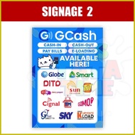 ☂ ☪ ▧ GCash Cash-in Cash-out Rates Signage