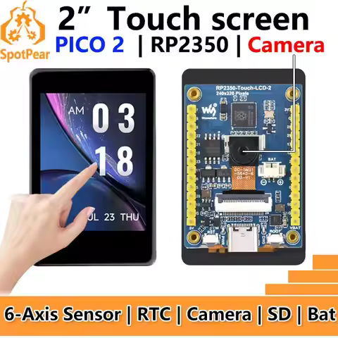 Raspberry Pi Pico 2 RP2350 2 inch LCD Capacitive TouchScreen Development Board 240x320 Display QMI86