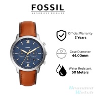 [Official Warranty] Fossil FS5453 Men's Neutra Chronograph Brown Leather Watch