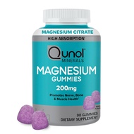 Qunol Magnesium Gummies for Adults, 200mg Elemental Magnesium (from 1,750mg Magnesium Citrate), High