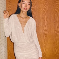 lookbookthesignature gala dress glitter white ชุดเดรสไปงาน