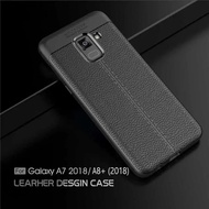 CASE SAMSUNG A8 2018 / A8 PLUS AUTOFOCUS KULIT CASE CARBON LEATHER HIGH QUALITY