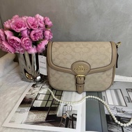 Coach 全新卡其色老花馬鞍包