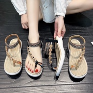 kasut sandal perempuan sandal perempuan Bohemian Sandals - Summer Ethnic Style With Thick Sole and B