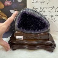 Natural Bright Purple Black Top Uruguay Amethyst Cave Small Standing ESPa+2.485kg ️ Symbiotic Agate Wide Side Deep Absorption Gold Gathering Fortune Suitable For Self-Made Gifts
