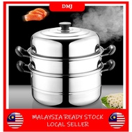 STAINLESS STEEL STEAMER POT HOUSEHOLD 3 LAYER PERIUK KUKUS STAINLESS STEEL TEBAL 3 TINGKAT