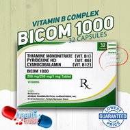 ♞,♘,♙VITAMIN B COMPLEX | BICOM 1000 B1 250mg/ B6 250mg/B12 1mg Tablet (30 CAPSULES/BOX)