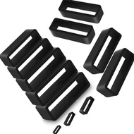 ETX2Pcs 5Pcs Black Watchbands 12 14 16 18 20 22 24 26 28mm Strap Loop Ring Silicone Rubber Watch Bands Accessories Holder Locker