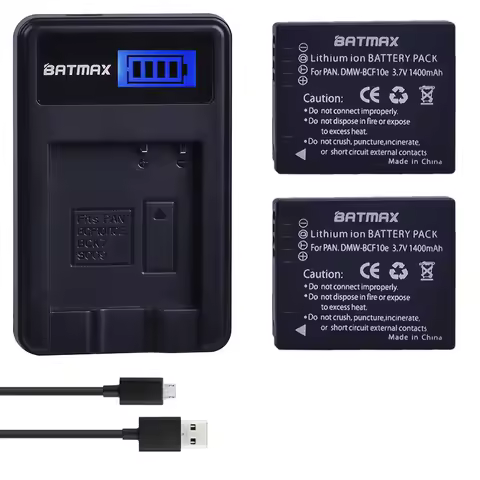 Batamx DMW-BCF10 DMW-BCF10E DMW-BCF10PP Camera Battery+LCD USB Charger for Panasonic Lumix CGA-S/106