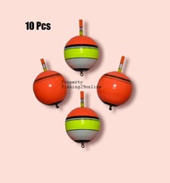 [10 pcs] Pelampung pancing kayu bulat besar pingpong bisa dipasang starlite/fosfor