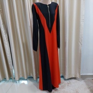 NEW JUBAH PLAIN HITAM + MERAH CILI. JUBAH WANITA. SAIZ M. READY STOCK
