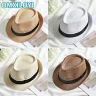 OMXILOYI Straw Panama Cap Fashion Gangster Cap Beach Cowboy Fedora Hat
