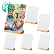 6 Pack Sublimation Photo Frames Blanks 5 X 7 Inch Heat Transfer Metal Picture Frames with Wood Base 
