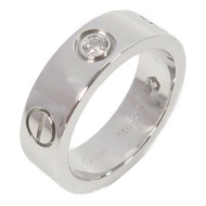 CARTIER 18K白金Love Ring 3 Diamond Ring鑽石戒指Cartier#50/US#5