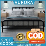 Aurora Iron bed bed frame single bed/double bed/double bed iron bed frame iron steel bed frame hotel apartment iron frame bed