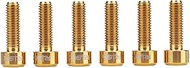 Rotor Gold M5*16mm Titanium Bolts,6Pcs Titanium M5 Titanium Gold Mountain Road ycle Bike Stem Alloy 
