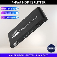 4K HDMI Splitter 1x4 HDMI Distributor 1 in 4 Out 4K 30Hz Multi Monitor Mirror Display For CCTV TV Mo