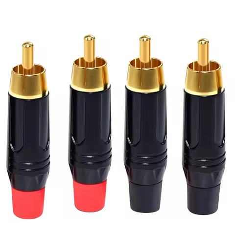 4/8/16/48PCS Musical Sound RCA Connectors Plug Adapter Coaxial Cable Audio Jack Gold Plug Male No So