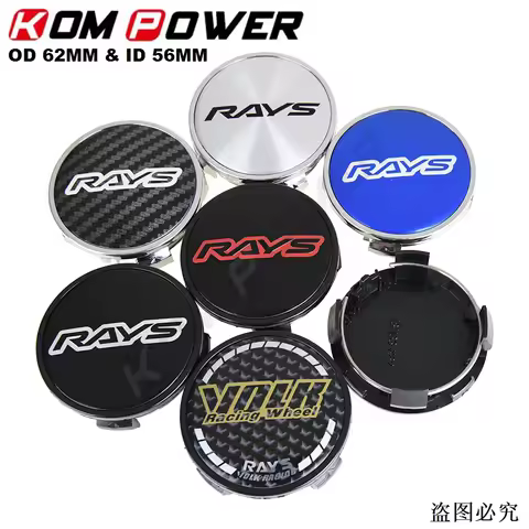 4PCS OD 62MM / ID 56MM Rim Center Cap VOLK RAYS Logo Wheel Cover Wheel Hub Cap