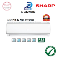 Sharp Aircond 1.5 HP R32 Non Inverter Aircond Penghawa Dingin Air Cond Aircon 冷氣機 AHA12WCD2 Replace 