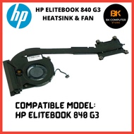 HP EliteBook 840 G3 14" CPU Cooling Fan w/ Heatsink 6043B0178501 821163-001 (USED)