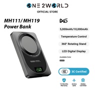 MXD MH111 5000mAh/ MH119 10000mAh Qi2 Magnetic Power Bank with 360° Stand – Wireless Charging, Ultra