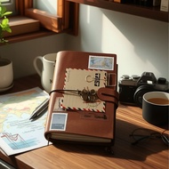 tn Travel Journal Vintage Portable Notebook Stationery Leather Diary Loose-leaf Creative Grid Journa