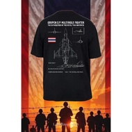 เสื้อยืด F16 กริพเพ่น ผ้าcotton พร้อมส่งจากไทย S~5XL