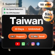 [Superalink] Unlimited Taiwan eSIM 5G 1-10 Days with Chat GPT & Social Apps | eSIM Taiwan