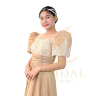 Modern Filipiniana dress mestiza sleeves chiffon gown - traditional wear woman gown occasional gown 