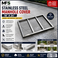 Heavy Duty Stainless Steel Manhole Frame 12"x12" 18"x24" Anti Rust Floor Drain Cover Inspection Acce