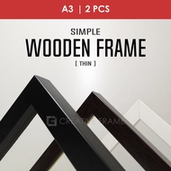 CREATIVE Photo Frame | Simple Wooden Frame [Thin] [ A3 | 2Pcs ]