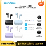 Soundcore by Anker K20i TWS Bluetooth Earphones 5.3, Semi-In-Ear Wireless Earbuds with Mic, 36H Play