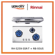 Rinnai RH-S259-SSR-T Cooker Hood + RB-93US Stainless Steel Hob