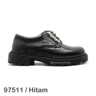 Sepatu Kulit Semi-Boot Pria Finotti 97511, Hitam, Sol Anti-slip